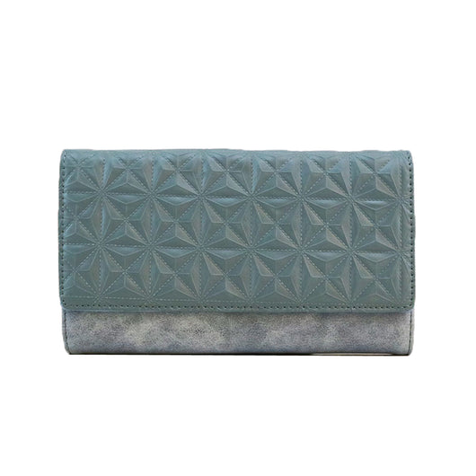 Cathy 3D Pattern Ladies Wallet - blue image 1