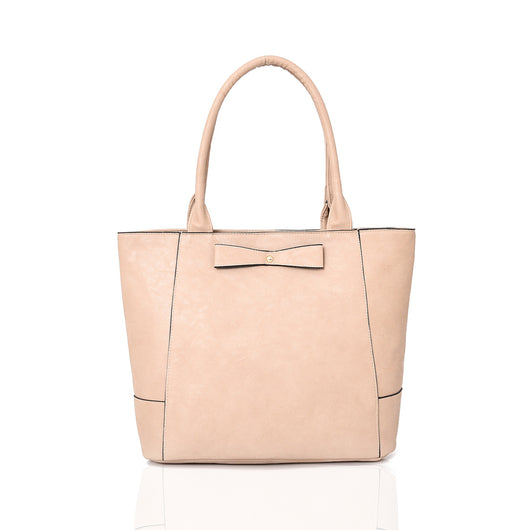 Sofia Bow Tote - light khaki image 1