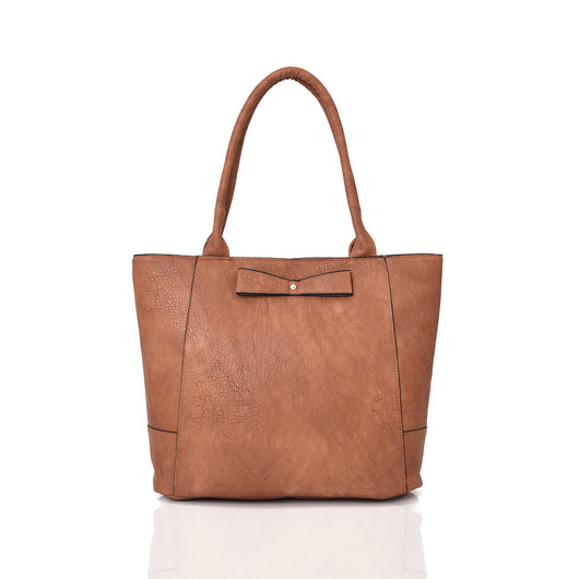 Sofia Bow Tote - red brown image 1