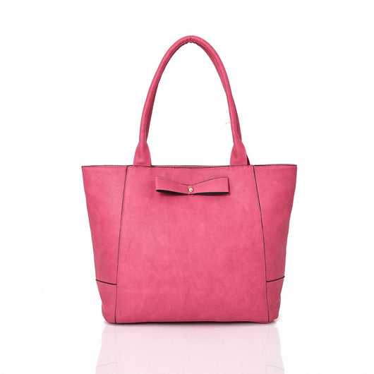 Sofia Bow Tote - fuchsia image 1
