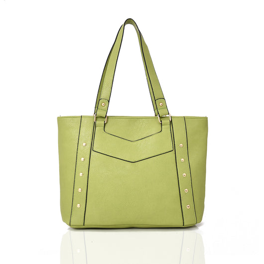 Layla Stud Detail Tote - light green image 1