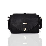 Snake Flap Cross Body Bag - black image 1