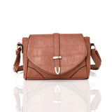 Snake Flap Cross Body Bag - red brown image 1