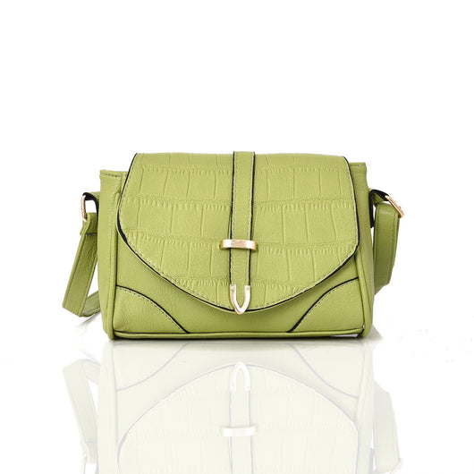 Snake Flap Cross Body Bag - light green image 1