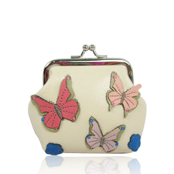 Fluttering Butterfly Coin Purse-beige image 1