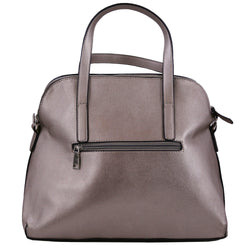 Metallic Curved Shopper - Pewter image 1