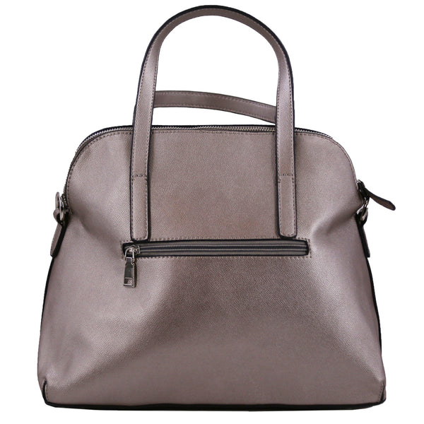 Metallic Curved Shopper - Pewter image 1