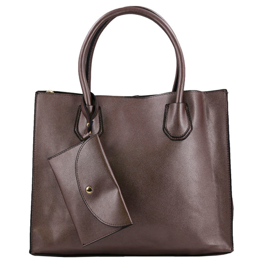 Metallic Tote With Mini Purse - Bronze image 1