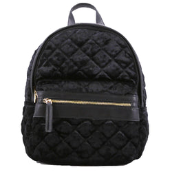 Quilted Velour Backpack - Black image 1