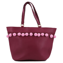 Summer Pom Pom Tote - Pink image 1