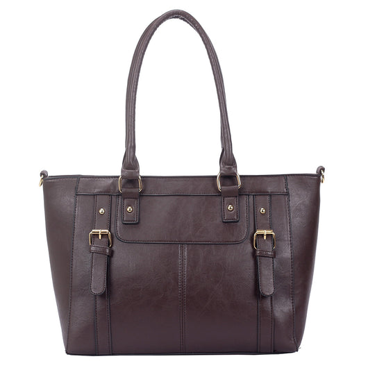 Violet Buckle Tote Bag - Brown image 1