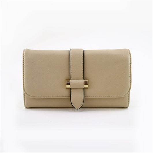 Ellie-May Metal Bar Trim Purse - Beige image 1