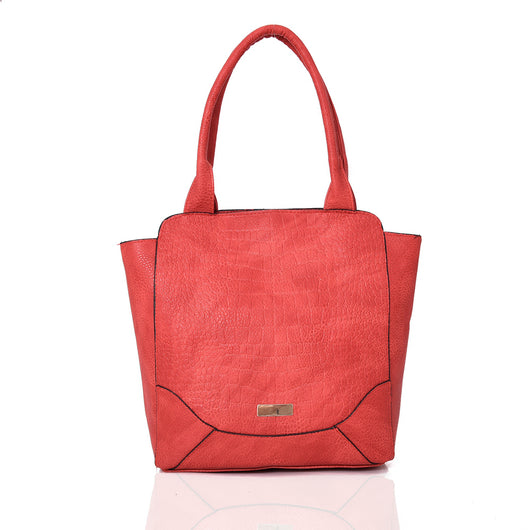 Pansy Croc Finish Shopper - Red image 1