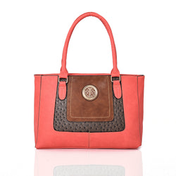 Parlan Mix Material Shoulder Bag - Pink image 1