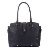 Maddison tote bag with luggage tags - black image 1
