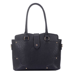 Maddison tote bag with luggage tags - black image 1