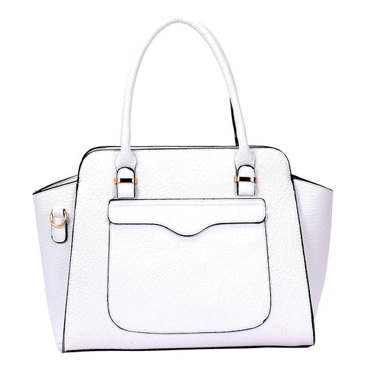 Jeanie front pocket tote bag - white image 1