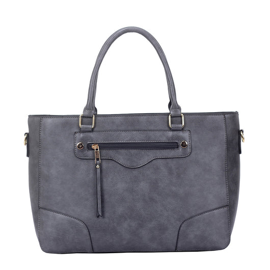 Lola zip front tote bag - tan image 1