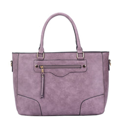 Lola zip front tote bag - purple image 1