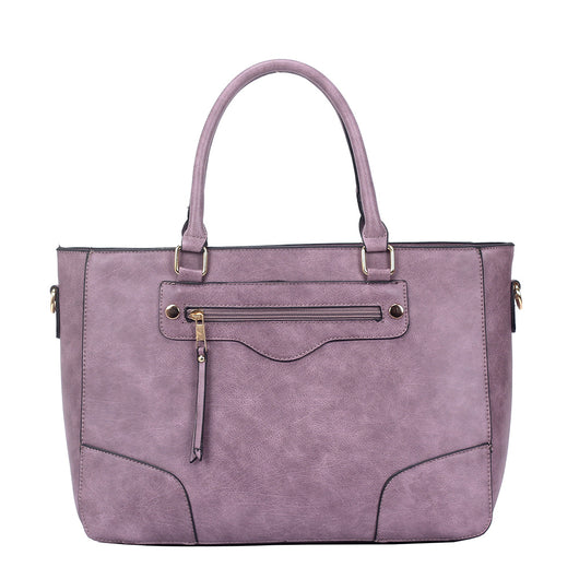 Lola zip front tote bag - purple image 1