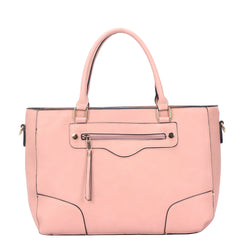 Lola zip front tote bag - pink image 1