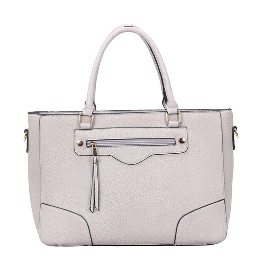 Lola zip front tote bag - grey image 1