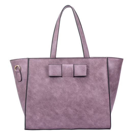 Matilda bow tote bag - purple image 1