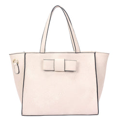 Matilda bow tote bag - beige image 1