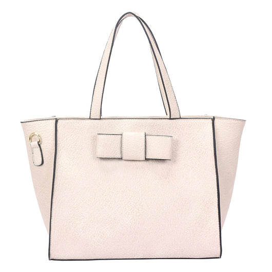 Matilda bow tote bag - beige image 1