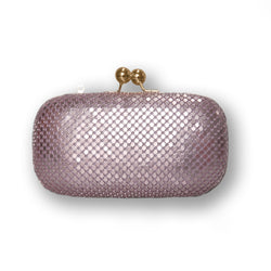Afia chainmail clip top clutch  - PINK image 1