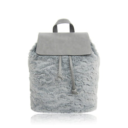 Lola Faux Fur Backpack - Grey image 1