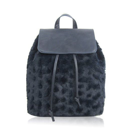 Lola Faux Fur Backpack - Blue image 1