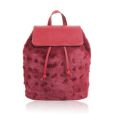 Lola Faux Fur Backpack - Red image 1