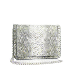 Reptile Braid Trim Shoulder Bag - Black / White image 1