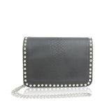 Reptile Braid Trim Shoulder Bag - Black image 1