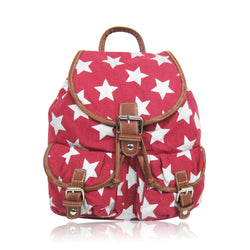 Stars Retro Rucksack - Dark Red image 1