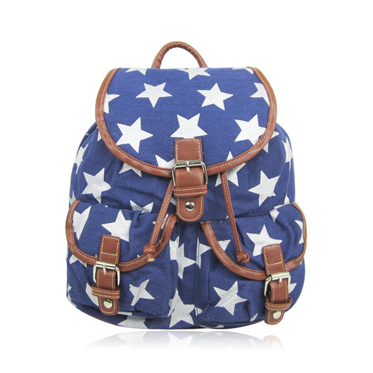 Stars Retro Rucksack - Dark Blue image 1