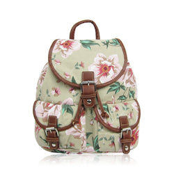 Large Flower Retro Rucksack - Beige image 1