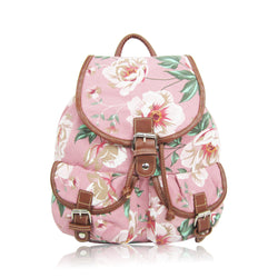 Large Flower Retro Rucksack - Pink image 1