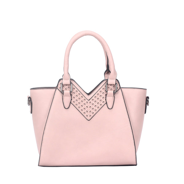 Tallulah V-Cut Angular Handbag - Pink image 1