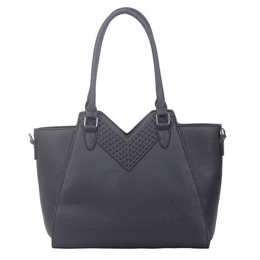 Talia V-Cut Angular Handbag - Black image 1