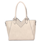 Talia V-Cut Angular Handbag - Beige image 1