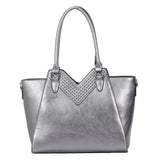 Talia V-Cut Angular Handbag - Grey image 1