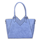 Talia V-Cut Angular Handbag - Navy Blue image 1