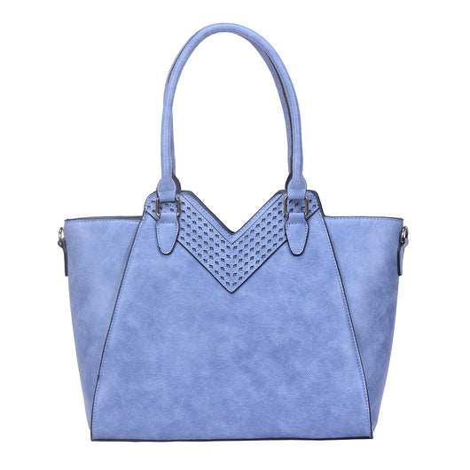 Talia V-Cut Angular Handbag - Navy Blue image 1