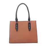 Lili Contrast Strap Simple Tote - Brown image 1