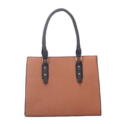 Lili Contrast Strap Simple Tote - Brown image 1