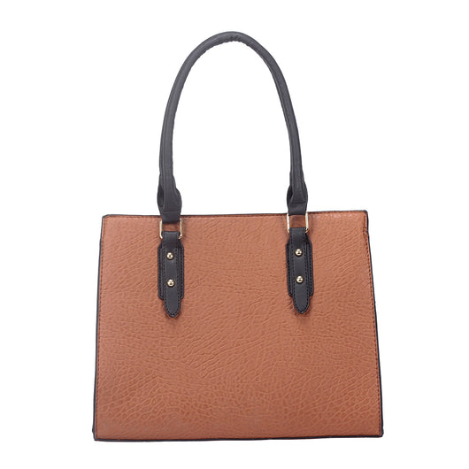 Lili Contrast Strap Simple Tote - Brown image 1