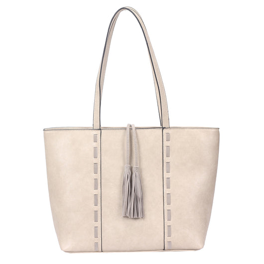 Elsa Tassel Shopper Bag - Cream image 1