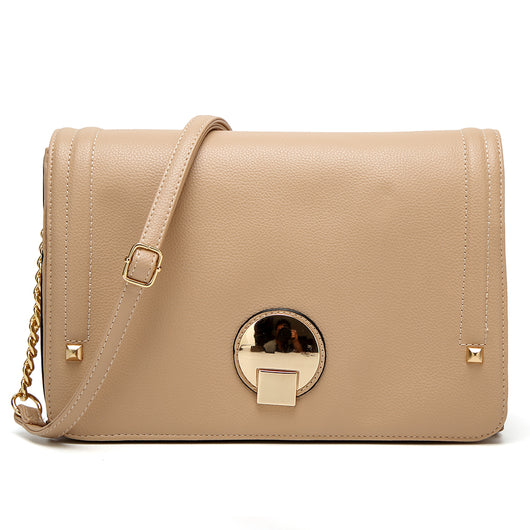 Trinity Lock Cross Body Bag - Beige image 1
